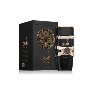 Embrace the captivating allure of Asad Lattafa, a 100ml Eau de Parfum for men blending refreshing oud, musk, tropical notes and vanilla for timeless Arabian elegance.