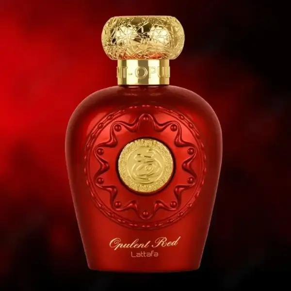 Introducing "Opulent Red" Eau de Parfum by Lattafa, a captivating fragrance that exudes warmth, elegance, and opulence.