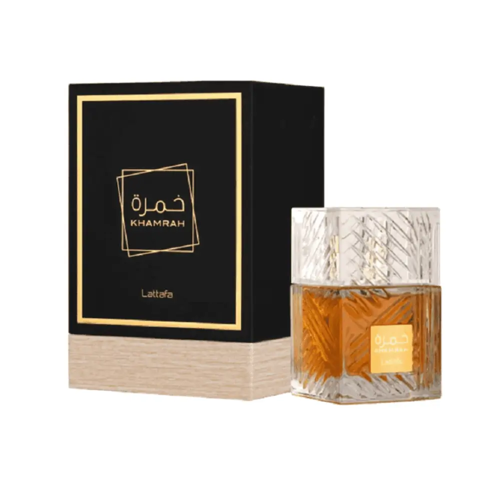 Lattafa Khamrah - Long-lasting and refined, with Amberwood adding a shimmering touch to the fragrance.